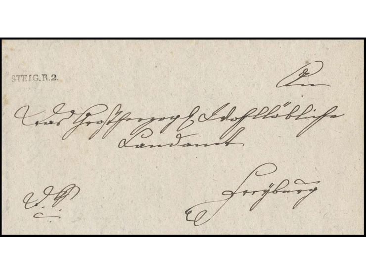 HÖLLSTEIG: "STEIG.R.2.", L1 sauber auf Faltbrief 1838 nach Freiburg