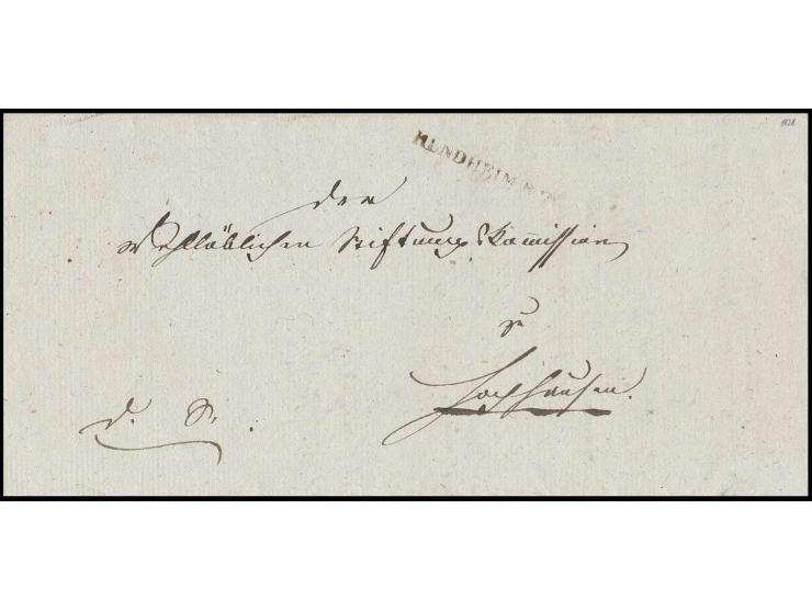 "HUNDHEIM R.2.", L1 sauber auf kpl. Brief 1838 nach Hochhausen