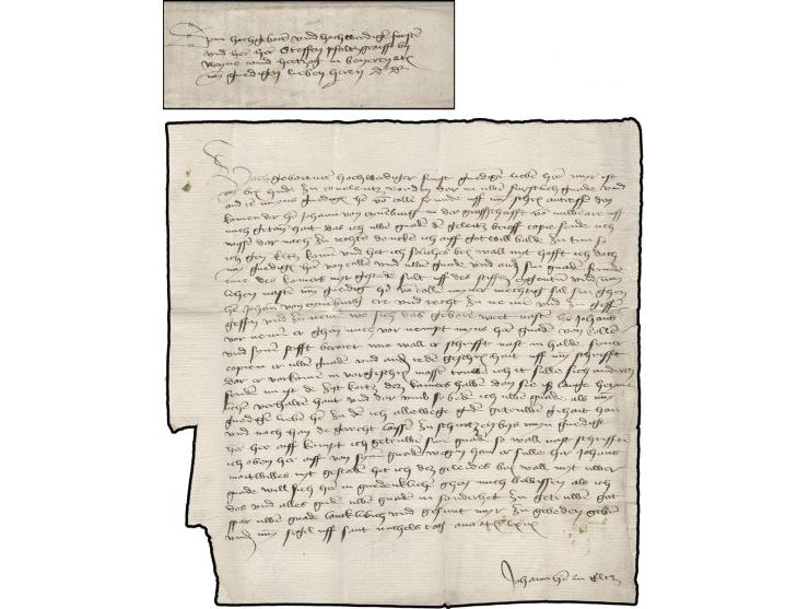 NECKARELTZ: 1410 (ca.), kpl. Brief des Johann Herrn zu Eltz an 'Steffan, Pfalzgraf bei Rhein und Herzog in Bayern', bezüglich