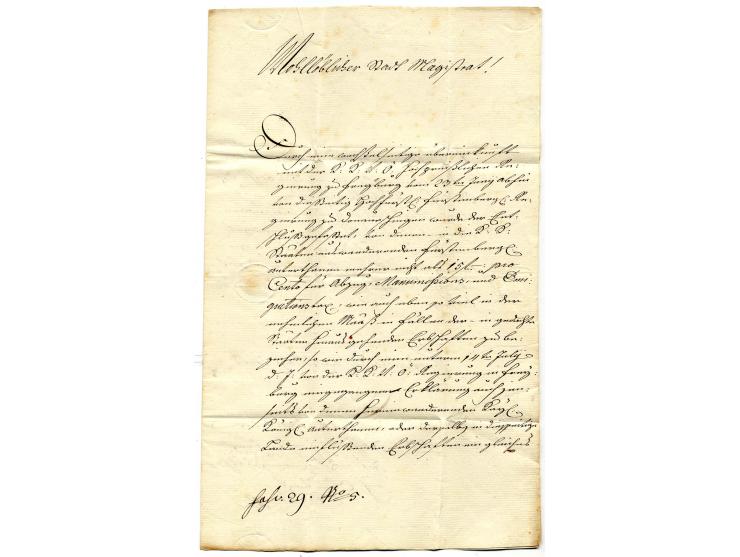 NEUSTADT: "NEYSTATT", L1 gut und lesbar abgeschlagen auf kpl. Brief 1788 an den Magistrat der Stadt Freiburg mit rückseitigem