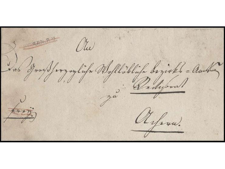 STÖCKEN: "STEKEN. R.2", L1 sauber auf Faltbrief von Zell am Harmersbach nach Achern, bezahlt mit 4 Kr. (rückseitig vermerkt).