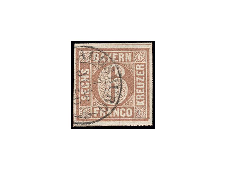 6 Kr. braunorange, voll- bis meist breitrandig mit sauberem DKr. "AUGSBURG 7 JUL. 1850", Kabinett, sign. Schmitt BPP
