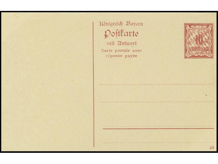 1910, Doppelkarte 10 Pfg., ungebraucht, Kabinett