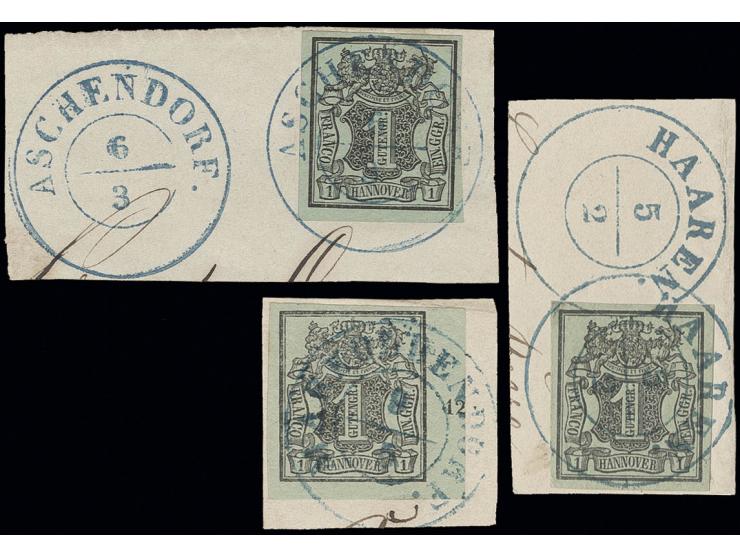 1851, 1 Ggr. auf graugrün, voll- bis breitrandige rechte untere Bogenecke mit Reihenzähler "12" mit DKr. von Markoldendorf au