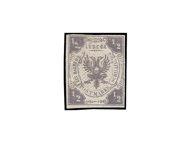 1859, mit Wasserzeichen: Wappenausgabe mit Wz.: ½ Sch. dunkelviolettgrau, allseits voll- bis breitrandig und farbfrisch, unge
