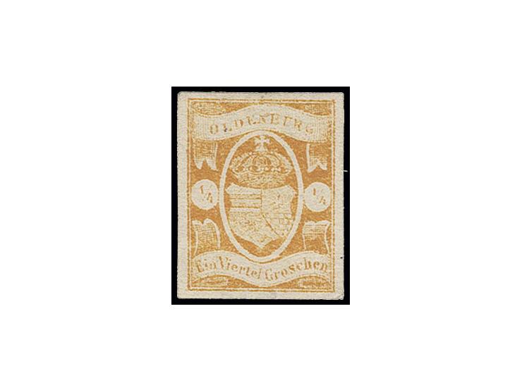 1861, ¼ Gr. orange, allseits breitrandig und farbtief, postfrisch, Luxus, in dieser Erhaltung selten, u.a. sign. Brettl BPP m