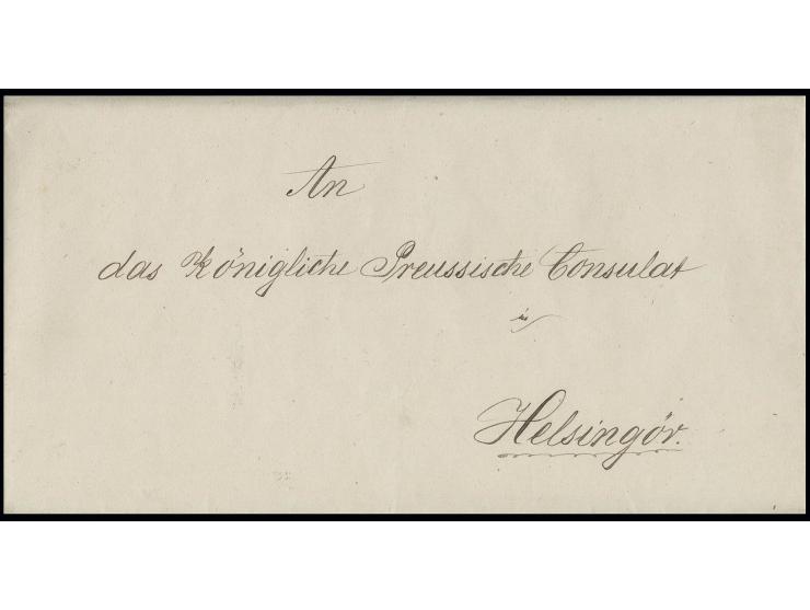 1862, Auslandsreise der Segelfregatte "Thetis", Brief mit Mitteilung an das Königliche Preußische Konsulat in Helsingör, zu t
