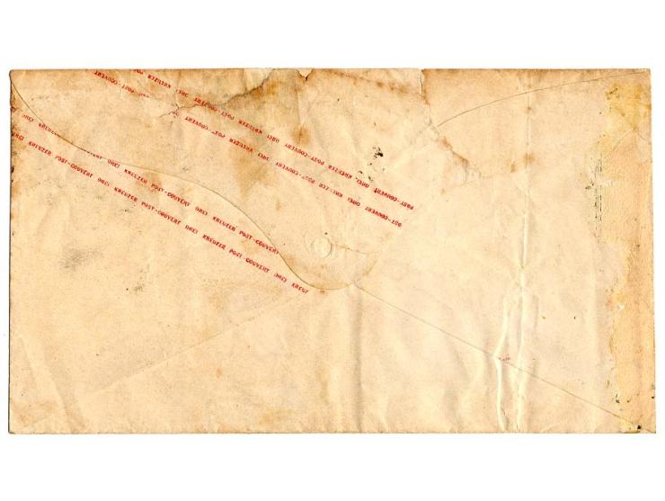 DIVERSES: 1866, Klebezettel: "Kann in Folge höherer Anordnung von Frankfurt a. M. nicht weiter befördert werden, desshalb zur