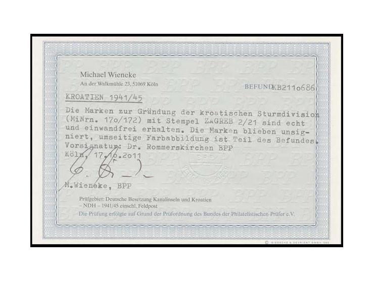 1945, storm division 50k.-100k., used, fine, signed Rommerskirchen BPP and opinion Wieneke BPP
