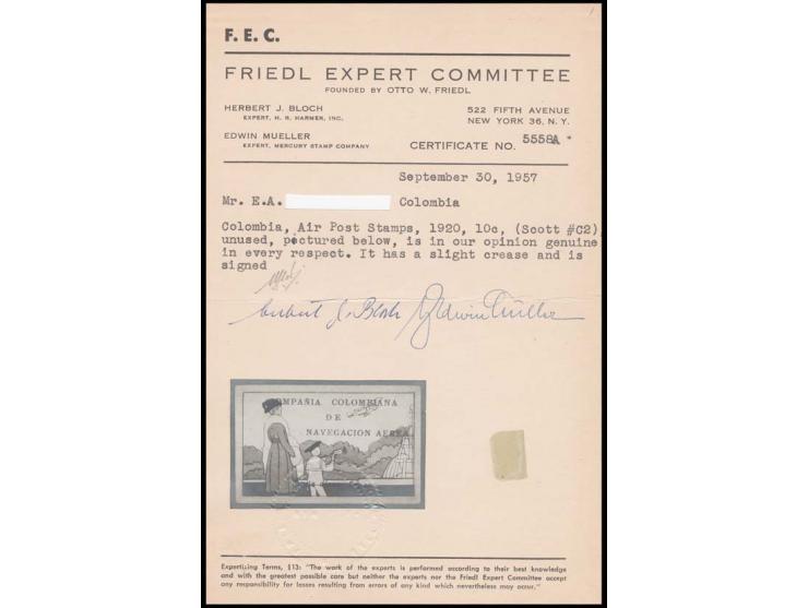 AUSGABEN DER CCNA: 1920, Multicolores 10 C. "Mutter mit Kind", ungummiert, Pracht, sign. Bloch sowie Fotobefund Friedl Expert