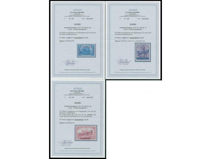 Großer Innendienst 60 Pfg. - 2 M., sauber ungebraucht, Kabinett, u.a. sign. Holtz sowie Fotoatteste Gruber BPP
 