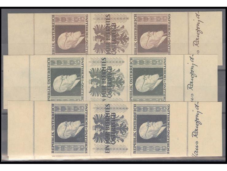 1946, Renner geschnitten 1-5 Sch. in senkrechten Paaren mit Zierfeld, postfrisch (Mi. 700,-)