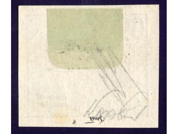 50 h. imperforated with overprint inverted, unused, very rare, sign. Benes