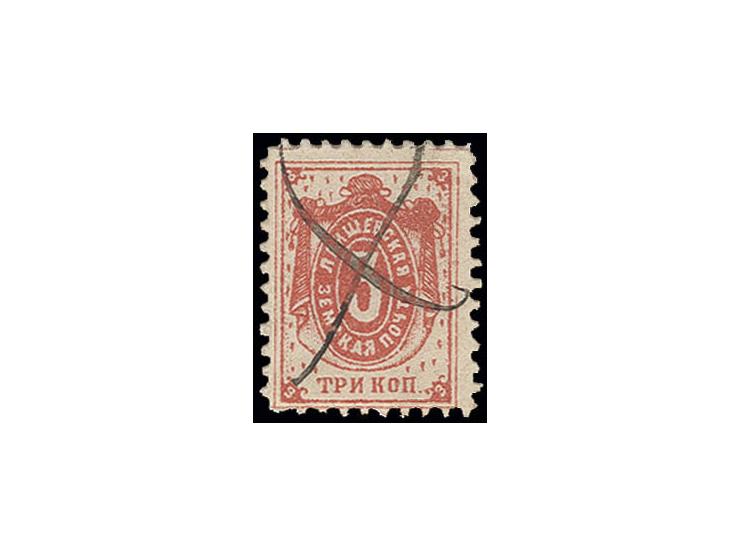 LAISCHEW: 1901, 3 k. red, used with pen cross, fine (Chuchin-Nr. 6)