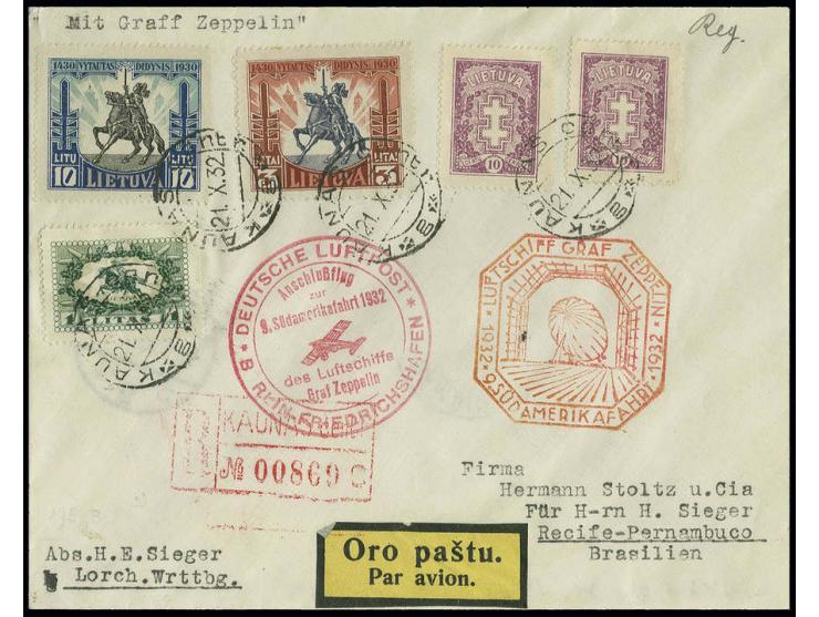 9. Südamerikafahrt, R-Brief Anschlussflug Berlin nach Pernambuco, Kabinett
