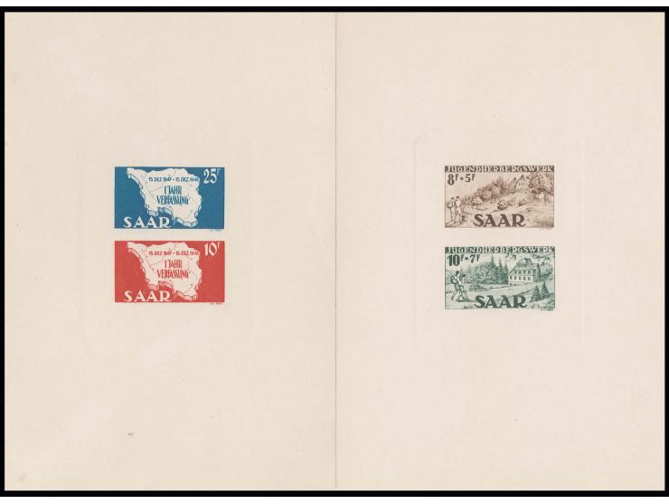 Verfassung 10 und 25 Fr. und 1949, Jugendherbergswerk 8 und 10 Fr. je als Ministerblock (Mi. 450,-)