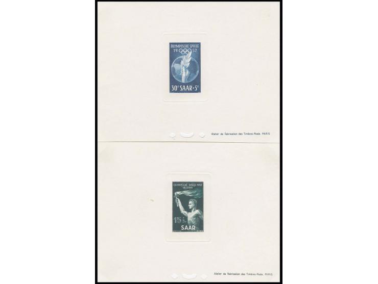 1952, Olympische Spiele 15 und 30 Fr. als Ministerblocks (Mi. 400,-)