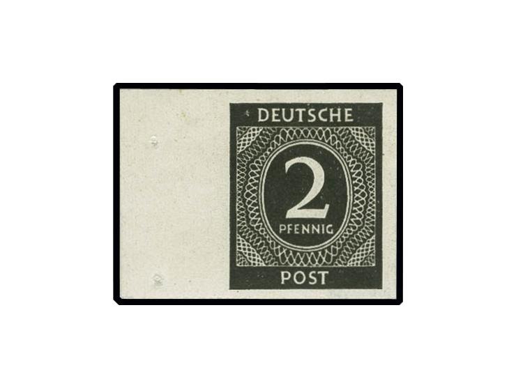 2 Pfg. ungezähnt, linkes Randstück, postfrisch, sign. Schlegel BPP (Mi. 350,-)