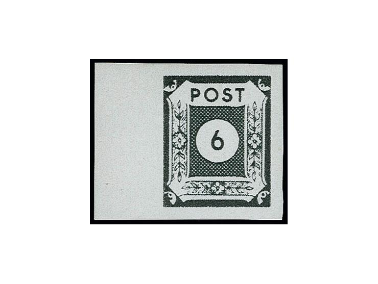 6 Pfg. grünschwarz in intensiver Farbe vom linken Rand, postfrisch, sign. Dub, Fotoattest Ströh BPP (Mi. 1.500,-)