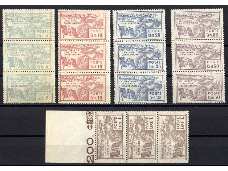 1923/24, Mi.-Nr. 10-14, 2320 Sätze meist in Bogenteilen und gefalteten Bogen sowie Nr. 15-24, 2900 Sätze in gefalteten Bogen 
