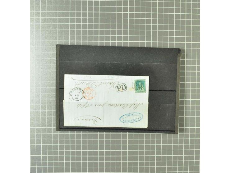 1851/60, überwiegend gestempelte Partie mit Mi.-Nr. 2y (Paar) auf Streifband, Nr. 22 ungebraucht ohne Gummi (beide Attest Hun