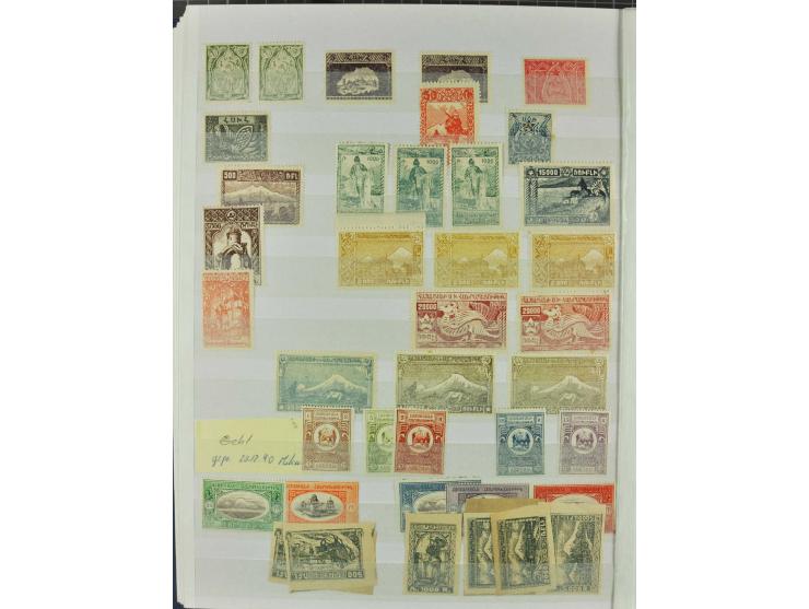 KAUKASISCHE STAATEN: Armenien, Aserbaidschan, Transkaukasien, Georgien und Batum, interessante Sammlung mit vielen Werten, am