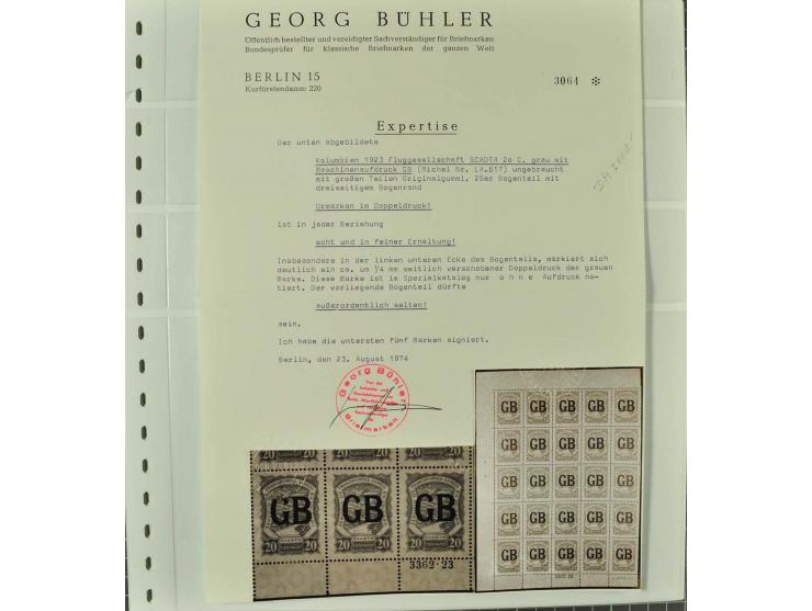 1920/29, Sammlung Scadta und Ausgaben der CCNA, ungebraucht, postfrisch, gestempelt und auf Brief, dabei reichhaltig die Kons