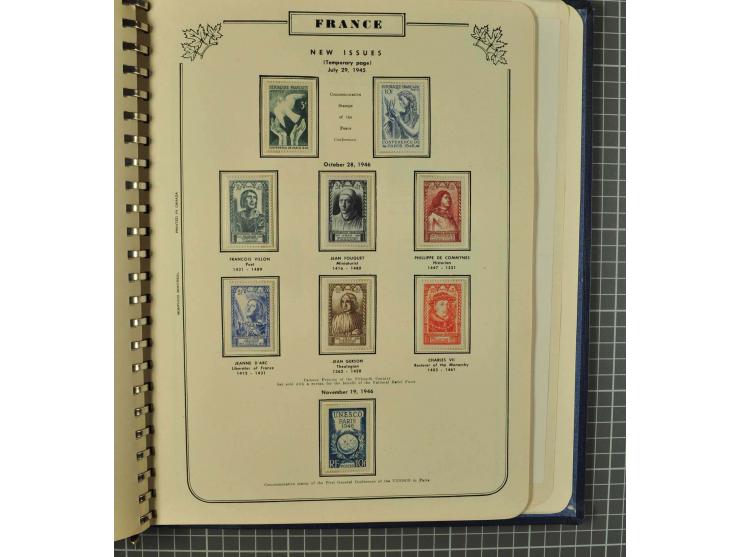 1849/1980 (ca.), umfangreiche Partie in4 großen Kartons, dabei Frankreich mit u.a. Mi.-Nr. 128-35 und Bl.3, viel UNO, USA, be