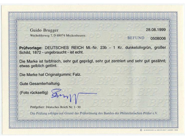 1872, postfrische, wenig ungebrauchte und gestempelte kleine Partie Brustschilde, dabei ungebrauchte Mi.-Nr. 11, diverse post