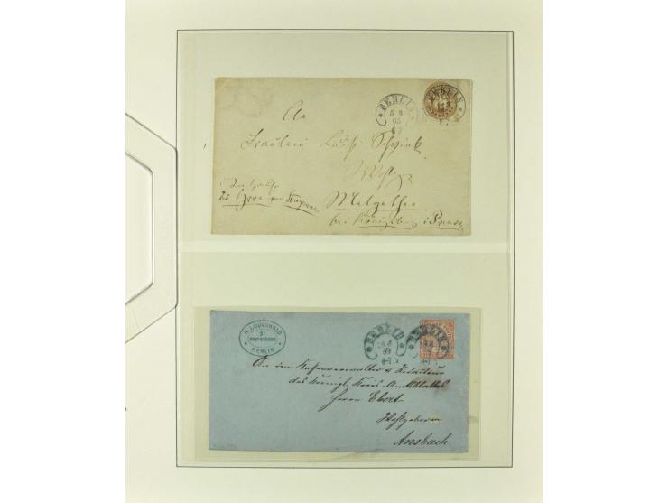 1865/76 (ca.), rund 100 Briefe, Karten und Ganzsachen mit Hufeisenstempeln, dabei bessere wie Spalink-Nr. 7-3, 15, 20-3, 36-2