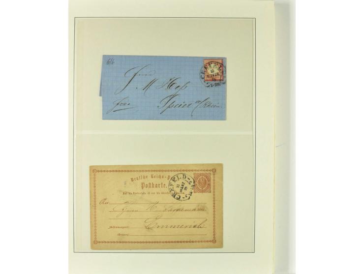1865/76 (ca.), rund 100 Briefe, Karten und Ganzsachen mit Hufeisenstempeln, dabei bessere wie Spalink-Nr. 7-3, 15, 20-3, 36-2