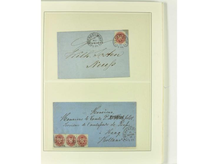 1865/76 (ca.), rund 100 Briefe, Karten und Ganzsachen mit Hufeisenstempeln, dabei bessere wie Spalink-Nr. 7-3, 15, 20-3, 36-2