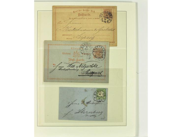 1865/76 (ca.), rund 100 Briefe, Karten und Ganzsachen mit Hufeisenstempeln, dabei bessere wie Spalink-Nr. 7-3, 15, 20-3, 36-2