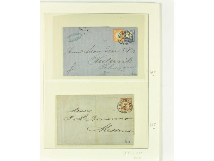 1865/76 (ca.), rund 100 Briefe, Karten und Ganzsachen mit Hufeisenstempeln, dabei bessere wie Spalink-Nr. 7-3, 15, 20-3, 36-2
