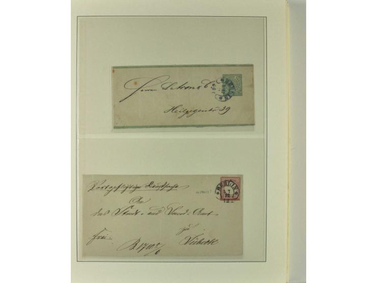 1865/76 (ca.), rund 100 Briefe, Karten und Ganzsachen mit Hufeisenstempeln, dabei bessere wie Spalink-Nr. 7-3, 15, 20-3, 36-2