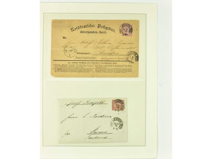 1865/76 (ca.), rund 100 Briefe, Karten und Ganzsachen mit Hufeisenstempeln, dabei bessere wie Spalink-Nr. 7-3, 15, 20-3, 36-2