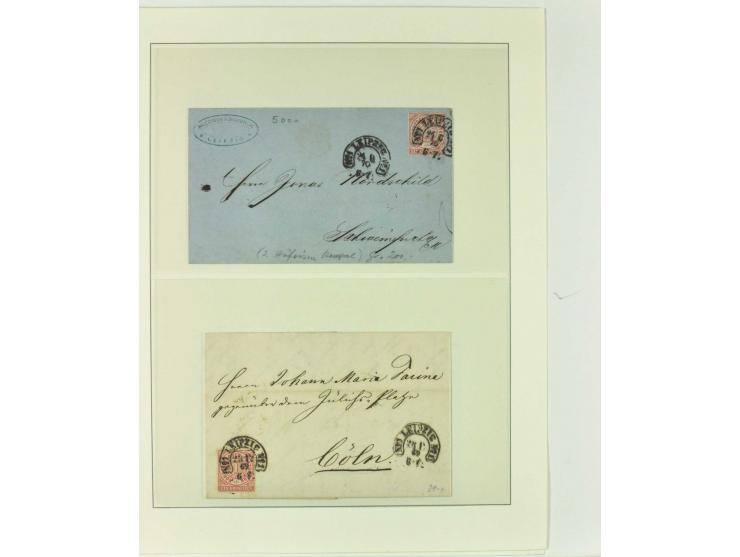1865/76 (ca.), rund 100 Briefe, Karten und Ganzsachen mit Hufeisenstempeln, dabei bessere wie Spalink-Nr. 7-3, 15, 20-3, 36-2