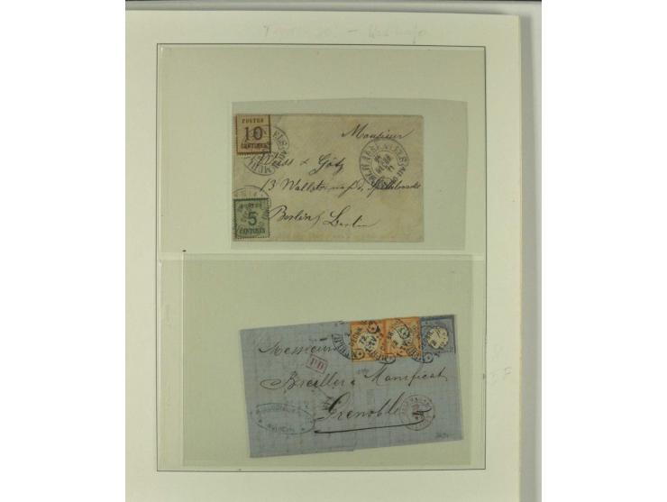 1865/76 (ca.), rund 100 Briefe, Karten und Ganzsachen mit Hufeisenstempeln, dabei bessere wie Spalink-Nr. 7-3, 15, 20-3, 36-2