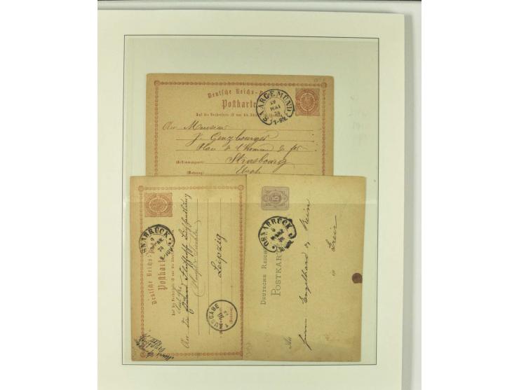 1865/76 (ca.), rund 100 Briefe, Karten und Ganzsachen mit Hufeisenstempeln, dabei bessere wie Spalink-Nr. 7-3, 15, 20-3, 36-2