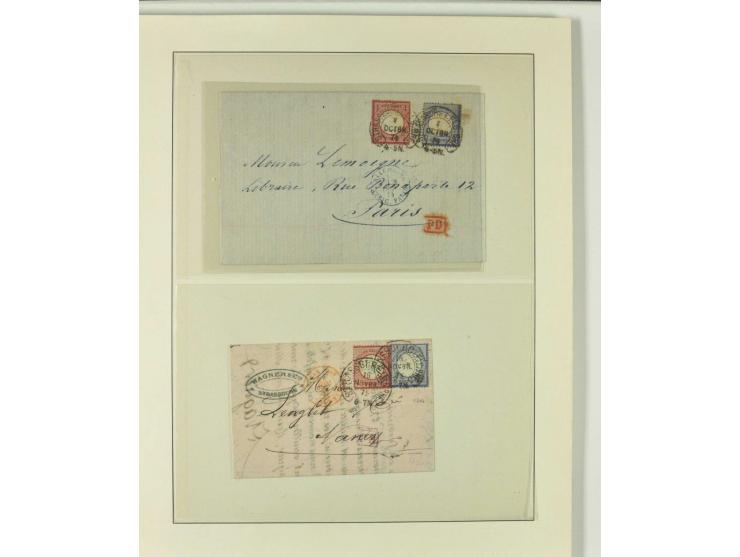 1865/76 (ca.), rund 100 Briefe, Karten und Ganzsachen mit Hufeisenstempeln, dabei bessere wie Spalink-Nr. 7-3, 15, 20-3, 36-2