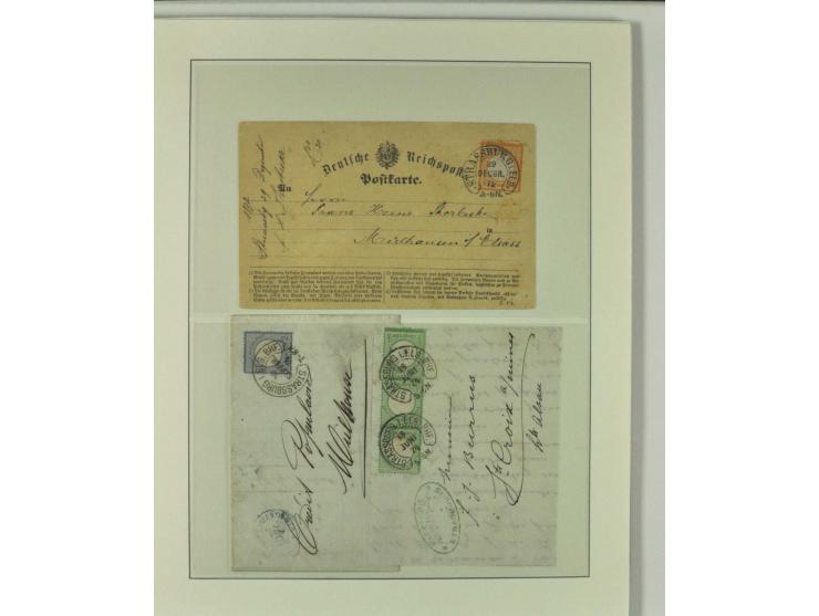 1865/76 (ca.), rund 100 Briefe, Karten und Ganzsachen mit Hufeisenstempeln, dabei bessere wie Spalink-Nr. 7-3, 15, 20-3, 36-2