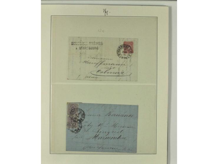 1865/76 (ca.), rund 100 Briefe, Karten und Ganzsachen mit Hufeisenstempeln, dabei bessere wie Spalink-Nr. 7-3, 15, 20-3, 36-2