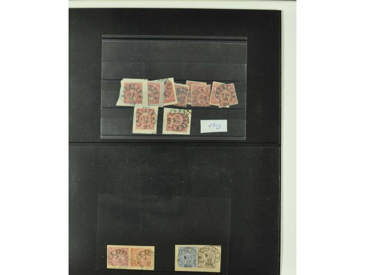 1865/76 (ca.), rund 100 Briefe, Karten und Ganzsachen mit Hufeisenstempeln, dabei bessere wie Spalink-Nr. 7-3, 15, 20-3, 36-2