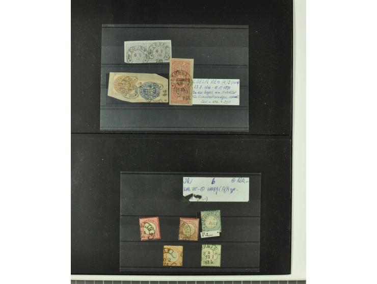 1865/76 (ca.), rund 100 Briefe, Karten und Ganzsachen mit Hufeisenstempeln, dabei bessere wie Spalink-Nr. 7-3, 15, 20-3, 36-2