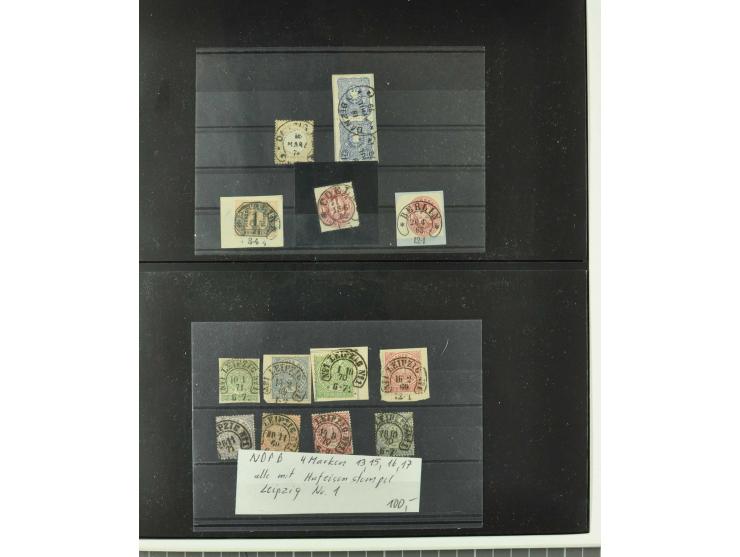 1865/76 (ca.), rund 100 Briefe, Karten und Ganzsachen mit Hufeisenstempeln, dabei bessere wie Spalink-Nr. 7-3, 15, 20-3, 36-2