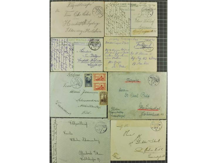 MARINE-SCHIFFSPOST: 1914/18, 23 Karten und Briefe, meist MSP No. 14 sowie einige No. 69, hier u.a. Karte aus Sevastopol, desw