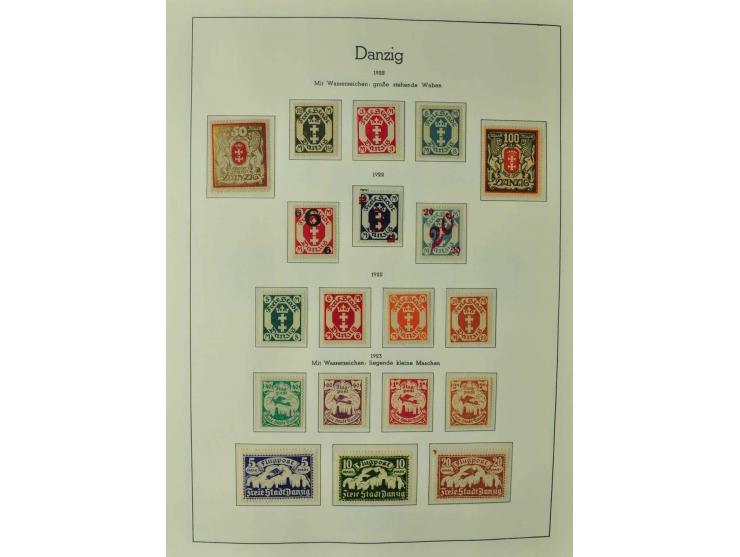 1920/39, postfrische, ungebrauchte und etwas gestempelte Sammlung mit Dienst, Porto und Port Gdansk, dabei gute und postfrisc