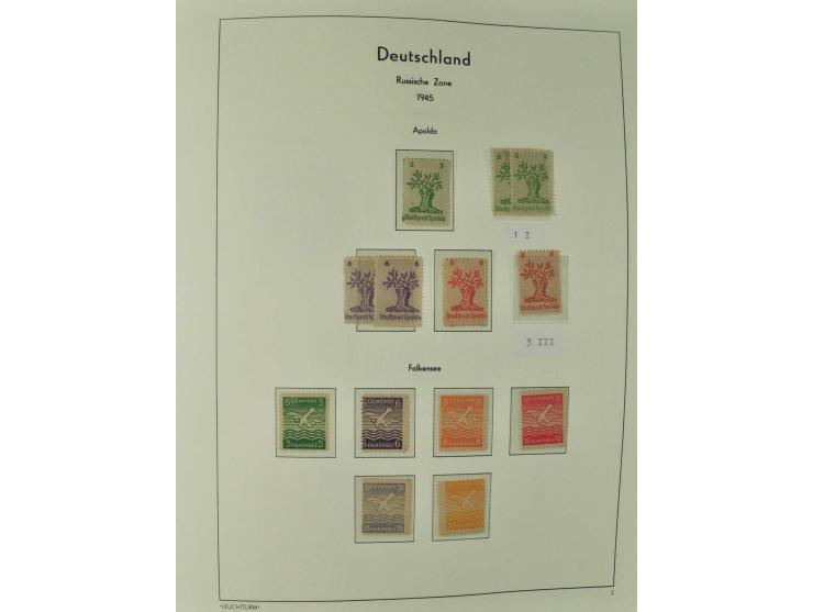 1945/46, postfrische, ungebrauchte und gestempelte Sammlung mit besseren Werten, Sätzen und Blocks, teils Altsignaturen