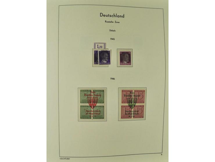 1945/46, postfrische, ungebrauchte und gestempelte Sammlung mit besseren Werten, Sätzen und Blocks, teils Altsignaturen
