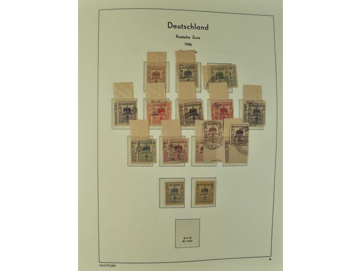 1945/46, postfrische, ungebrauchte und gestempelte Sammlung mit besseren Werten, Sätzen und Blocks, teils Altsignaturen